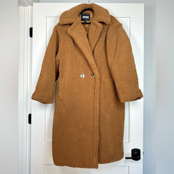 Apparis Anoushka Faux Fur Double-Breasted Long Teddy Coat Size XXL - Picture 8 of 14